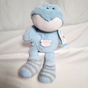 Nat & Jules Demdaco 2 Piece Set Blue Frog Plush w/ Infant Socks 0-12 Months NWT